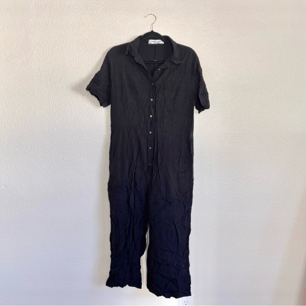 Sonnet James Black Button-Up Jumpsuit